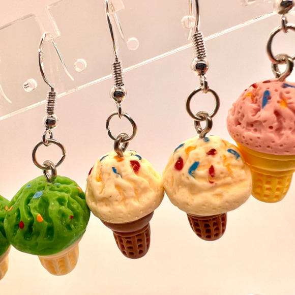 Ice Cream Earrings - Summer Earrings - Beach Vacation Earrings - Dessert Earring - Picture 5 of 10